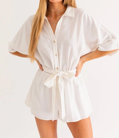 Le Lis Collared Romper In Off White
