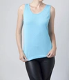 ANGEL BRA-FRIENDLY TUNIC TANK TOP IN TURQUOISE