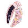 Brianna Cannon Heart Candy Tweed Headband In Pink In Pink