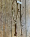 J. Forks Golden Crystal Necklace With Snake Skin Agate In Dark Chocolate In Multi