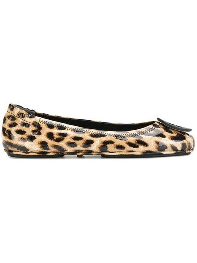 Tory Burch 'minnie' Travel Ballet Flat In Natural Leopard