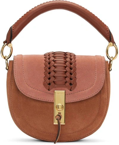 Altuzarra Ghianda Saddle Mini Suede Shoulder Bag In Light Brown