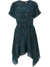 KENZO KENZO FLARED FLORAL DRESS - BLUE,F762RO19852512206262