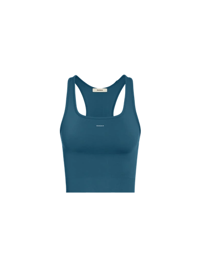 Pangaia Women's Plant-stretch Compressive Ribbed Tank Top — Storm Blue Xl