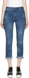 STELLA MCCARTNEY Blue Stars Cropped Boyfriend Jeans