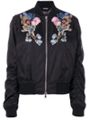 ALEXANDER MCQUEEN ALEXANDER MCQUEEN FLORAL AND GRYPHON EMBROIDERED BOMBER JACKET - BLACK,477884QJE0712206383