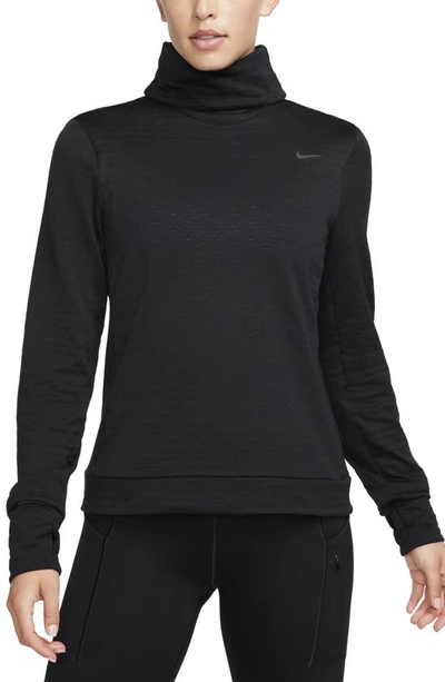 Nike Women's Therma-fit Swift Element Turtleneck Running Top In Black