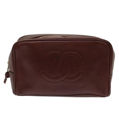 Pre-owned Chanel Burgundy Leather Clutch Bag ()