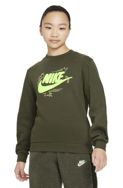 Nike Kids' Nsw Club Special Crewneck Sweatshirt In Green