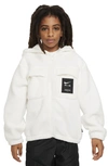Nike Air Therma-fit Big Kids' Full-zip Hoodie In White