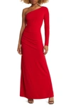 LULUS LULUS ONE TO CHERISH ONE-SHOULDER A-LINE GOWN