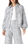 English Factory Women's Sequin Tweed Jacket In Silver