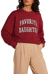 Favorite Daughter Women's Collegiate Oversized Cotton Logo Sweatshirt In Collegiate Red