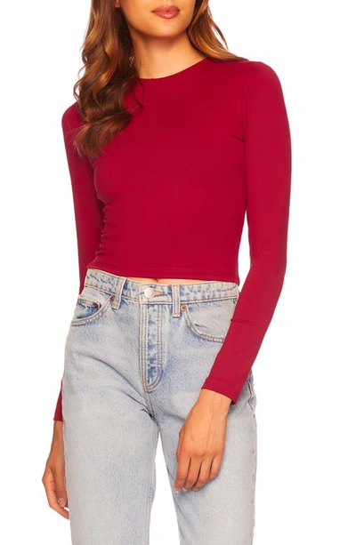 Susana Monaco Stretch Crop Top In Red