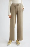 BURBERRY ROSE INTARSIA RELAXED FIT WOOL BLEND PANTS