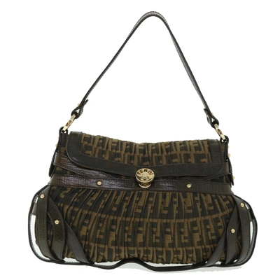 Fendi Zucca Brown Canvas Shoulder Bag ()