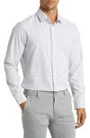 Mizzen + Main Leeward Geometric Print Button-up Shirt In White Hebron Plaid