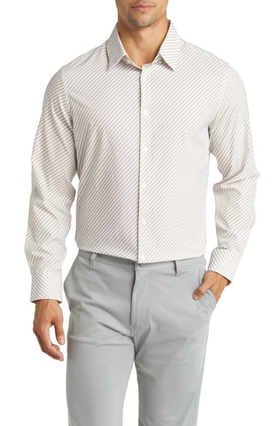 MIZZEN + MAIN LEEWARD TRIM FIT DOT PERFORMANCE BUTTON-UP SHIRT