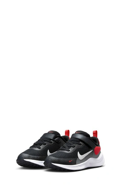 Nike Revolution 7 Little Kids' Shoes In Dark Obsidian/bright Crimson/black/white