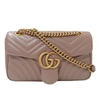 GUCCI GUCCI GG MARMONT PINK LEATHER SHOULDER BAG (PRE-OWNED)