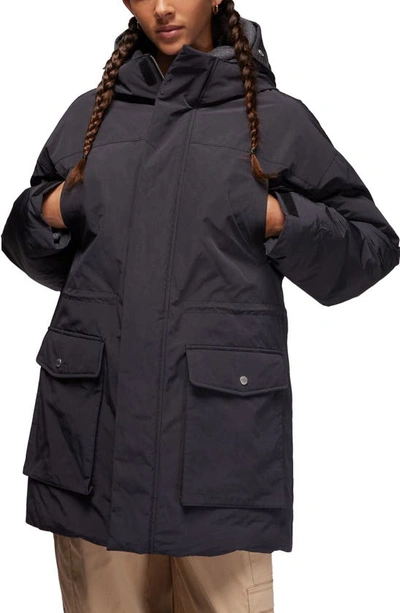 Jordan Storm-fit Water Resistant Hooded Down Parka In Black