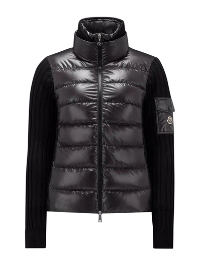 Moncler Padded Cardigan In Black