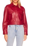 SUSANA MONACO FAUX LEATHER CROP CARGO JACKET