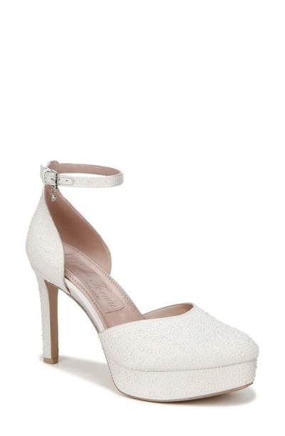 Naturalizer Pnina Tornai For  Rak Platform Dress Pumps In Silk White Embellished Satin