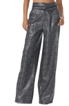 AFRM TYLER SNAKESKIN PRINT FAUX LEATHER WIDE LEG PANTS