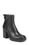 Naturalizer Wilde Waterproof Lug Sole Booties In Black Leather