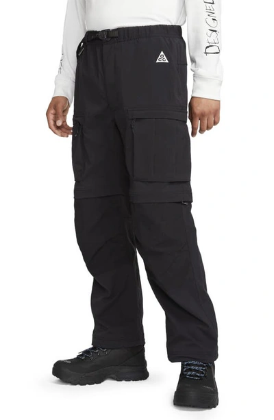 Nike Acg Smith Summit Convertible Cargo Trousers In Black