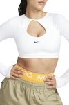 Nike Women's Crop Top Medium-support Padded Sports Bra In White