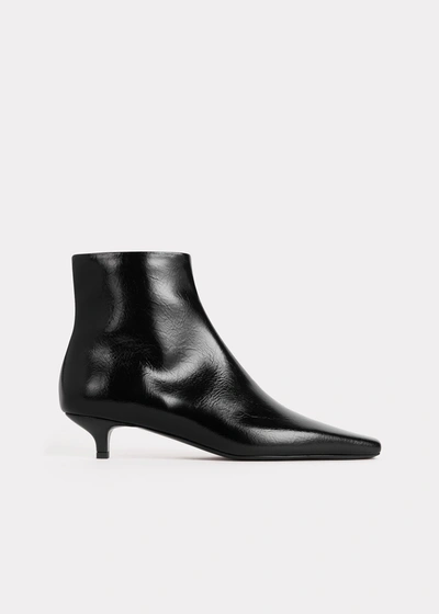 Totême Slim Patent Ankle Boots Black