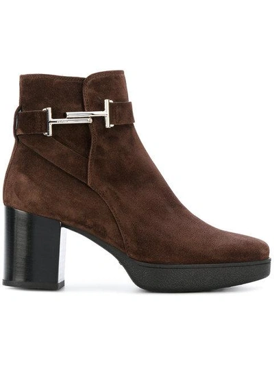 Tod's Ankle Boot In Suede In Brown