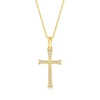 Rs Pure Ross-simons Diamond Cross Pendant Necklace In 14kt Yellow Gold In Multi
