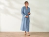 Coyuchi Unisex Mediterranean Organic Cotton Robe In Blue