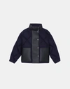 LAFAYETTE 148 WOOL-CASHMERE FLANNEL REVERSIBLE QUILTED DOWN CROPPED COAT
