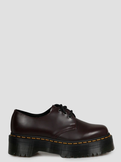 Dr. Martens' Black Quad 1461 Platform Derbys In Black Buttero