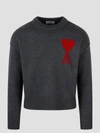 Ami Alexandre Mattiussi Crew Neck Long Sleeve Sweater With Ribbed Edges