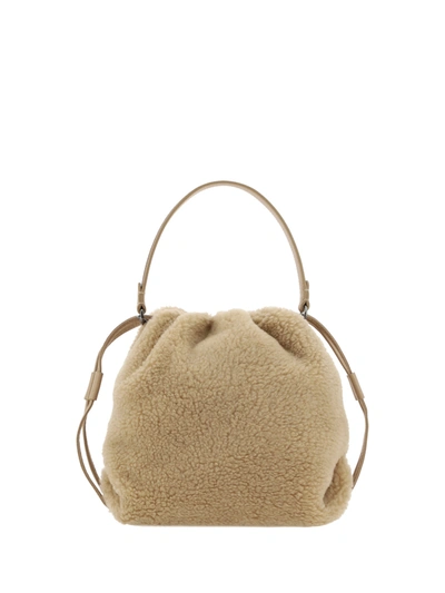 Brunello Cucinelli Virgin Wool And Cashmere Bag In Miel