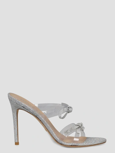 Stuart Weitzman Bow Slide Sandals In Metallic