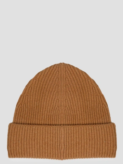 Roberto Collina Cashmere Ribbed-knit Beanie In Brown
