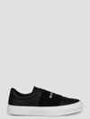 Givenchy Men 'city Court' Black Sneakers With Elastic Band And Logo Lettering On The Front In Leathe In Black