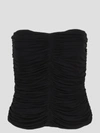 Saint Laurent Strapless Ruched Crepe-jersey Bustier Top