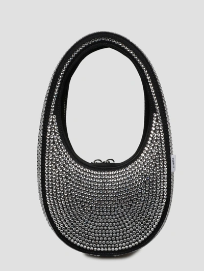 Coperni Crystal-embellished Mini Swipe Bag In Black