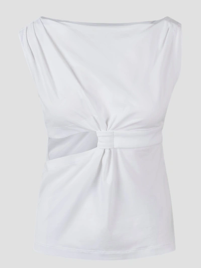 Alberta Ferretti Eco-friendly Jersey Knot Top In White
