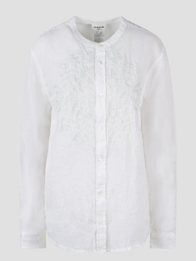 P.a.r.o.s.h Embroidered Linen Shirt In White