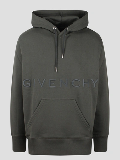 Givenchy 4g Logo Embroidered Hoodie In Green