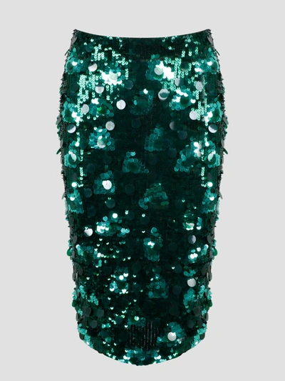 P.a.r.o.s.h. Sequin-embellished Midi Skirt In Verde