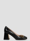 Gucci Baby Leather Horsebit Block-heel Pumps